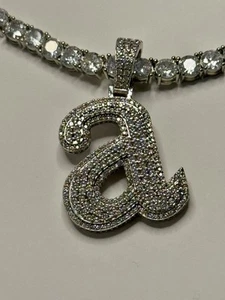 a Minor White Gold Necklace w/Letter a Pendant Kendrick Lamar - Picture 1 of 11