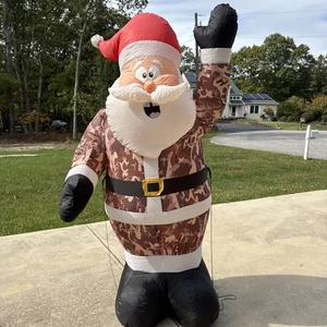 Camouflage Camo Santa aufblasbar luftgeblasen Gemmy 7-FT Holiday Time - Bild 1 von 5