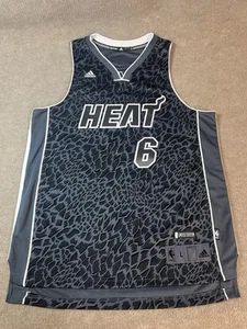 Lebron James Jersey L Limited Edition Miami Heat Adidas NBA Gray Camo RARE - Picture 1 of 11