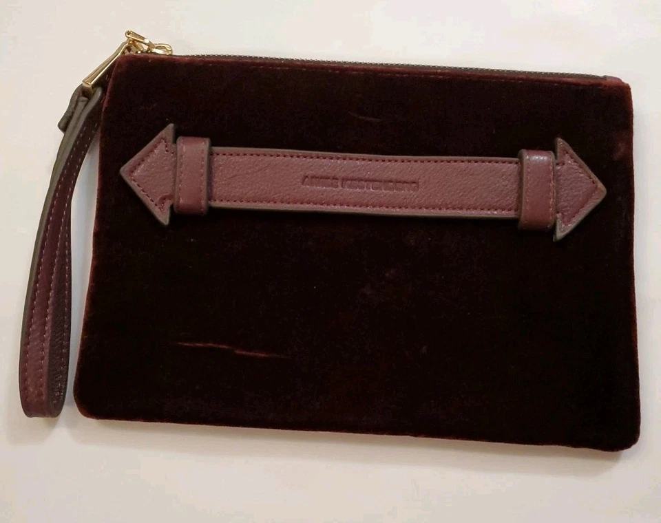 Aimee Kestenberg Burgundy Velvet Wristlet Clutch bag - Image 1 of 4