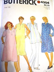 SIN CORTAR PATRÓN BUTTERICK 4304 talla 12 jersey plisado maternidad túnica vestido - Imagen 1 de 3