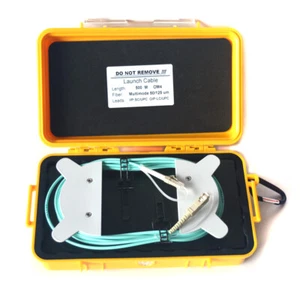 500m MMOF Multimode 50/125um SC/UPC - LC/UPC (OM4) Fiber Optic OTDR Launch Cable - Foto 1 di 4