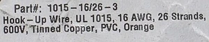 Sequel Wire #16awg/26x30T Tinned Copper Hook-Up/Lead Wire UL-1015 Orange /100ft - Picture 1 of 12