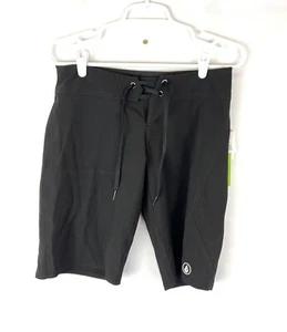 Volcom Women’s Simply Solid Black 11 Inch Boardshorts Size 0 - Picture 1 of 3