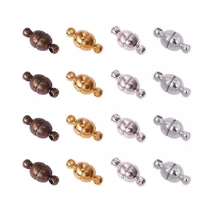100 Random Brass Magnetic Clasps Smooth Oval Nickel Free Converter Closure 11mm - Picture 1 of 7
