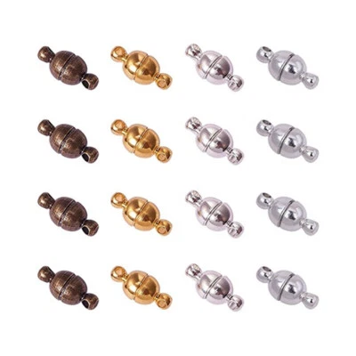 100 Random Brass Magnetic Clasps Smooth Oval Nickel Free Converter Closure 11mm - Image 1 of 4