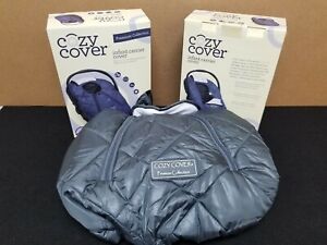Premium Quilted Cozy Cover - Secure Baby Car Seat Cover - Charcoal Graphite Gray