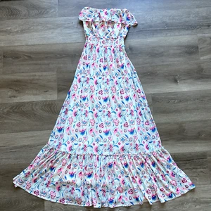 Juicy Couture Dress Womens Sz S Maxi Floral Multicolor Summer Ruffles Boho - Picture 1 of 16