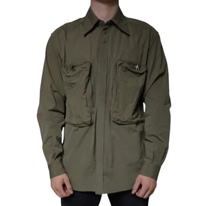 DOLCE & GABBANA Jacket Military Green Cotton Bend Collared Coat IT40/US30/XXS - Picture 1 of 9