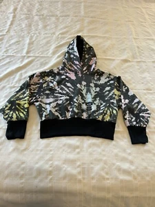 Hurley Girls Pullover Hoodie 6X, Black-Multi Colored Splatter Print - Picture 1 of 7