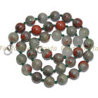 Natural 6/8/10mm African Bloodstone Round Gemstone Beads Necklace 14-48"