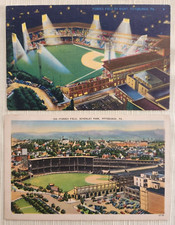 Vintage 1940s Lot of 2 Pittsburgh Pirates Forbes Field Baseball Postcards