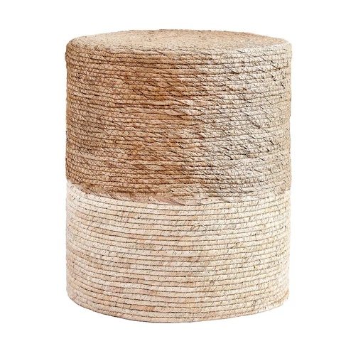 Pouf Ottomans, 100% Natural Seagrass Pouffe, Hand Weave Round Footstool Cover