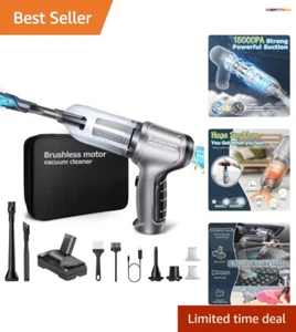 Rechargeable Handheld Vacuum with Heavy-Duty Suction - Ideal for Cars & Homes - Picture 1 of 8