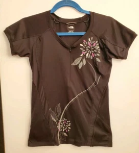 The North Face Sidewinder Cycling Jersey Size XS Black Flowers - Picture 1 of 5