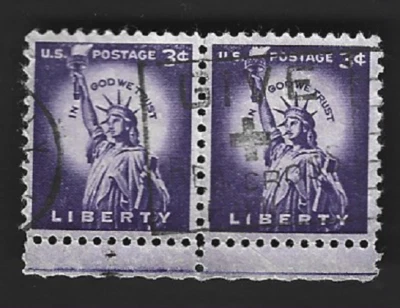 Sc#1035 3c Statue of Liberty H. P. with Line Margin & CDS & Slogan Cancel (A-4) - Image 1 of 2