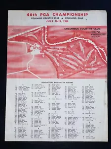 1964 PGA Championship "Jack vs Arnie" Golf Program Pairing sheet Course map Rare - Picture 1 of 3