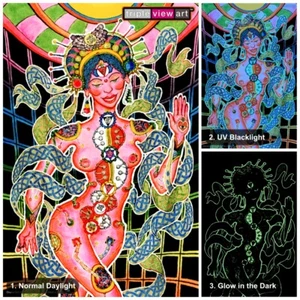 POSTER UV-Blacklight Fluorescent Glow-In-The-Dark Psychedelic Psy Goa Trance Art - Picture 1 of 4