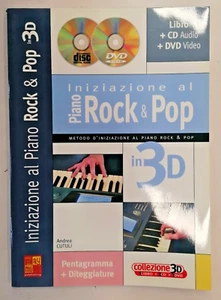 Iniziazione al Piano Rock e Pop Metodo Pianoforte Tastiera Spartiti + CD e DVD - Picture 1 of 2