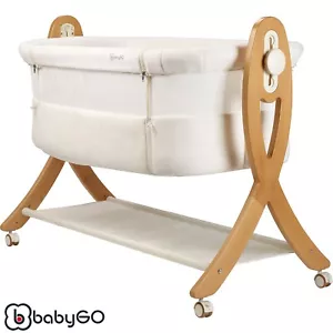Beistellbett Wiege Babybett Kinderbett Baby Bett Reisebett Holz SidebySide Creme - Bild 1 von 14