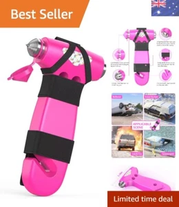 Compact 3-in-1 Emergency Escape Tool: Window Breaker & Seat Belt Cutter in Pink - Picture 1 of 11