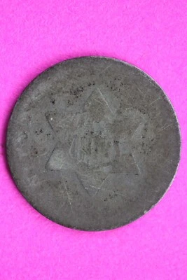 1851 P Trime 3 Three Cent Silver Dime Low Grade Hole Filler Exact Coin Shown 21 - Image 1 of 3