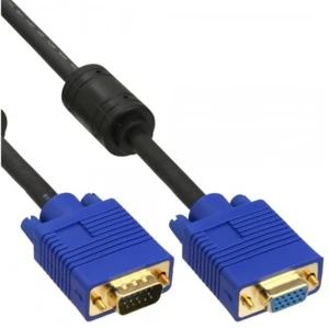 SVGA-Verlängerungskabel Monitor SVGA15ST an SVGA15BU 5m+Ferrit Profi-Qualität - Bild 1 von 1