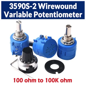 10 Turn Precision Potentiometer 3590S-2 Wirewound Variable Pot 100 ohm-100K ohm - Picture 1 of 8