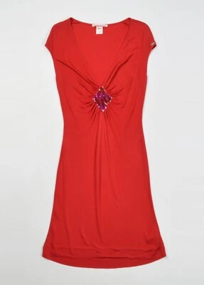 Vestido Miss Sixty Y2K Glam Coquette Vermelho Decote V Profundo Tamanho P - Imagem 1 de 4