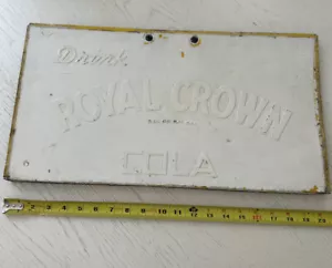 Vintage Metal Royal Crown RC Cola Sign w/PATINA. Embossed. - Picture 1 of 5