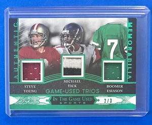 2024 Leaf In the Game Used Sports Trios Young/Vick/Esiason #2/3 RARE - Picture 1 of 2