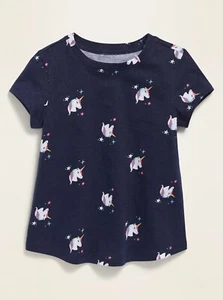 Old Navy Toddler Girls Unicorn Stars Printed Short Sleeve Tee T-Shirt Size 2T - Picture 1 of 1