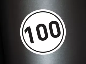 1 x Aufkleber Geschwindigkeit TEMPO 100 km/h Limit Auto Autobahn Sticker Fun Gag - Bild 1 von 1