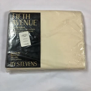 De colección 1983 NUEVO Fifth Avenue by Stevens hoja plana doble hueso 66"" x 96"" sin hierro - Imagen 1 de 5