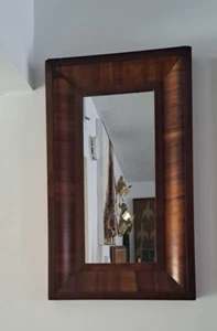 Specchio da parete rettangolare antico Ogee legno massello impero bella grana - Foto 1 di 24