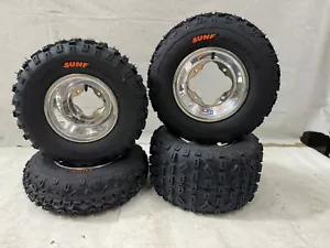 DWT A5 Polished Front Rear Rims Wheels Sunf A035 Tires Honda TRX 450R 400EX 250R - Bild 1 von 6