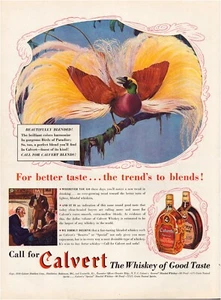 Publicidad impresa Calvert Whiskey 1939 Bird Paradise página completa revista grande 10,5"x13,5" - Imagen 1 de 1