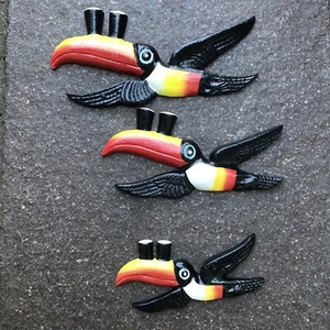 Set Of Three Cast Iron Guinness Toucans - Picture 1 of 3