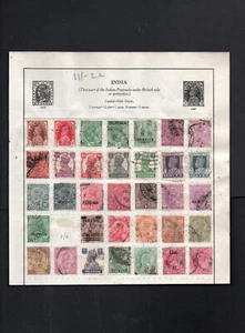 STAMPS INDIA FROM 1937 ALBUM SHEET 30 STAMPS USED - Picture 1 of 1