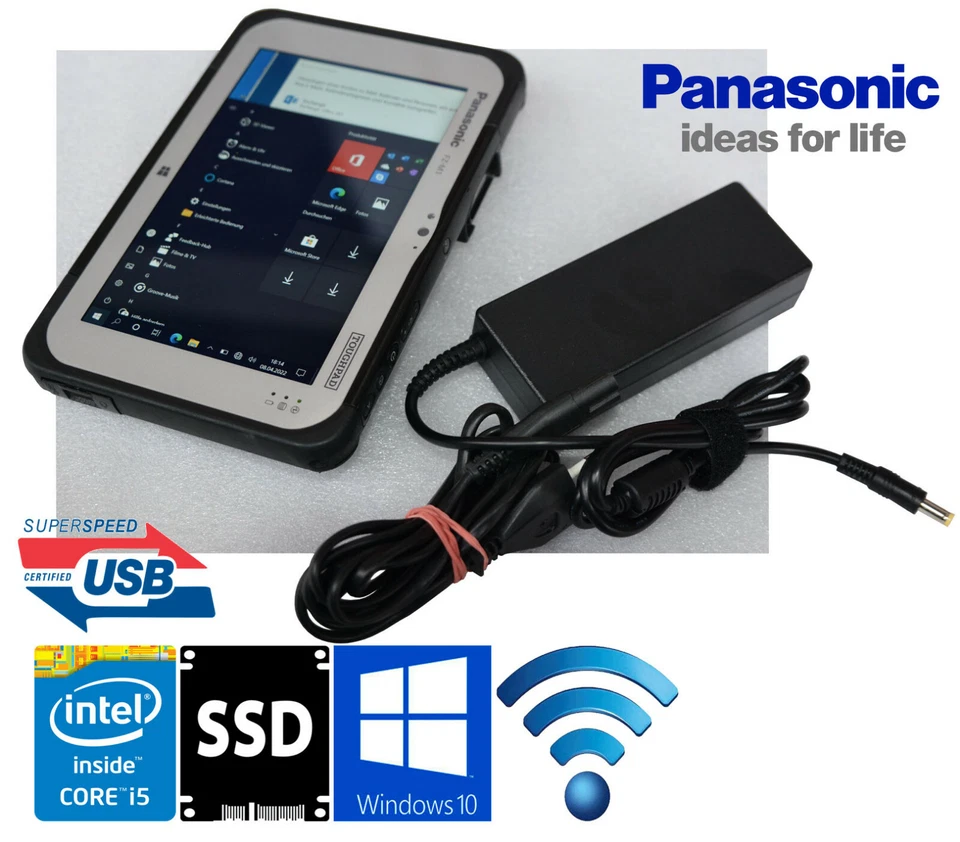 Panasonic Toughpad FZ-M1 Intel i5-4302Y 4GB 256GB SSD HDD WiFi GPS 1D 2D Scanner - Image 1 of 1
