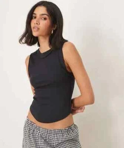 Free People We The Free Kate Sleeveless Ribbed Black Tank Top Size Small - Picture 1 of 9