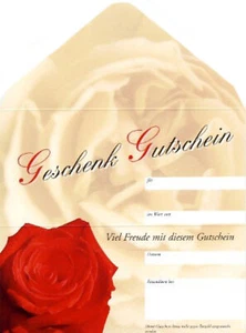Gutscheinkarte Gutschein Geschenkgutschein Rose 25 Stück Geschenkkarte - Picture 1 of 1