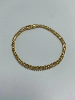 5.4CT 14K Yellow Gold Over Women's Round Lab Created Diamond Tennis Bracelet 7.5 - Image 1 of 4