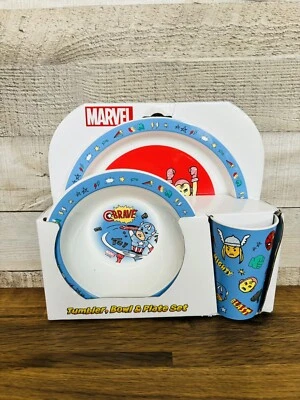 Marvel Superheros Kids Tableware Set 3 Piece Reusable Plate, Bowl & Cup Set Gift - Image 1 of 4