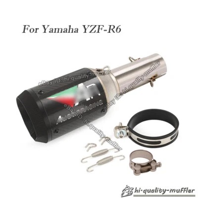 Глушитель из углеродного волокна для Yamaha YZF-R6 2006-2023 скользящая выхлопная труба среднее звено - Изображение 1 из 4