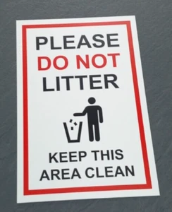 INSEGNA NO LITTERING - A4 - SEMI RIGIDA 1,2mm PVC - Foto 1 di 4