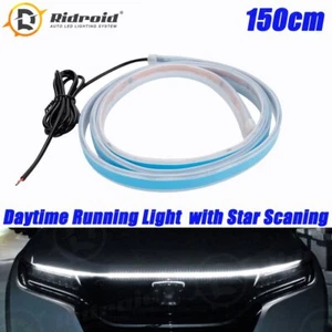 50cm Start Scan Dynamic WHITE LED DRL Hood Light Strip Daytime Running Light - Picture 1 of 14