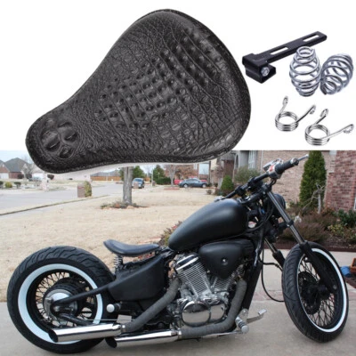 For Honda Shadow VLX 600 VT 600 Bobber Motorcycle Alligator Leather Solo Seat - Image 1 of 4