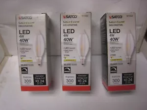 Satco 4W CA11 LED Satin Spun Clear Candelabra Base, 2700K/120V - S11302 - Picture 1 of 9