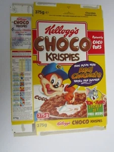 Kelloggs Choco Krispies 1998 Tom & Jerry leere Müslischachtel 375g - Bild 1 von 2